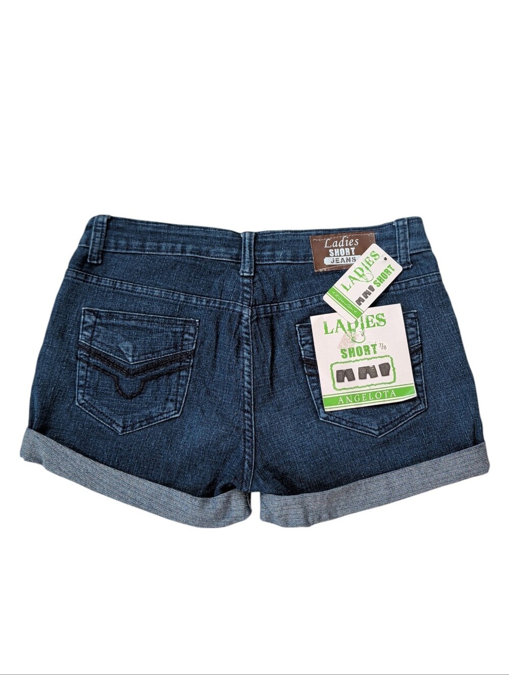 NWT Angelota Stretch Denim Cuffed Jeans Junior 7/8 Blue FLAWS